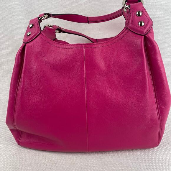 Coach Ashley Carry All Hippie Hobo Satchel Shoulder Bag Pink Leather Y2K Barbie - Picture 5 of 12